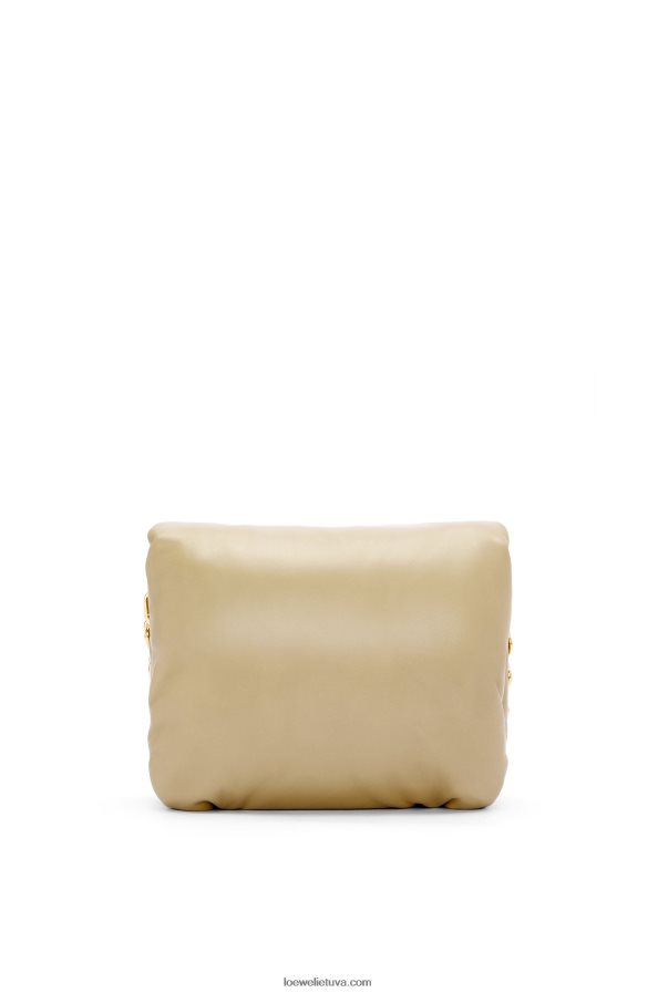 Loewe moterys puffer goya krepšys iš blizgios nappa ėriuko odos molio žalia BZ26XN386