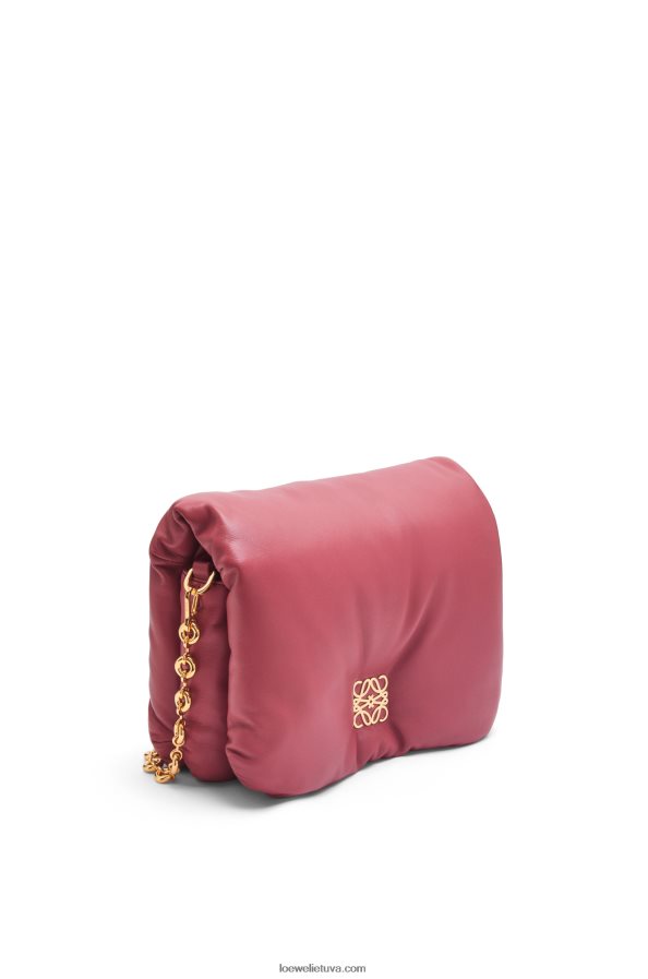 Loewe moterys puffer goya krepšys iš blizgios nappa ėriuko odos slyva BZ26XN489