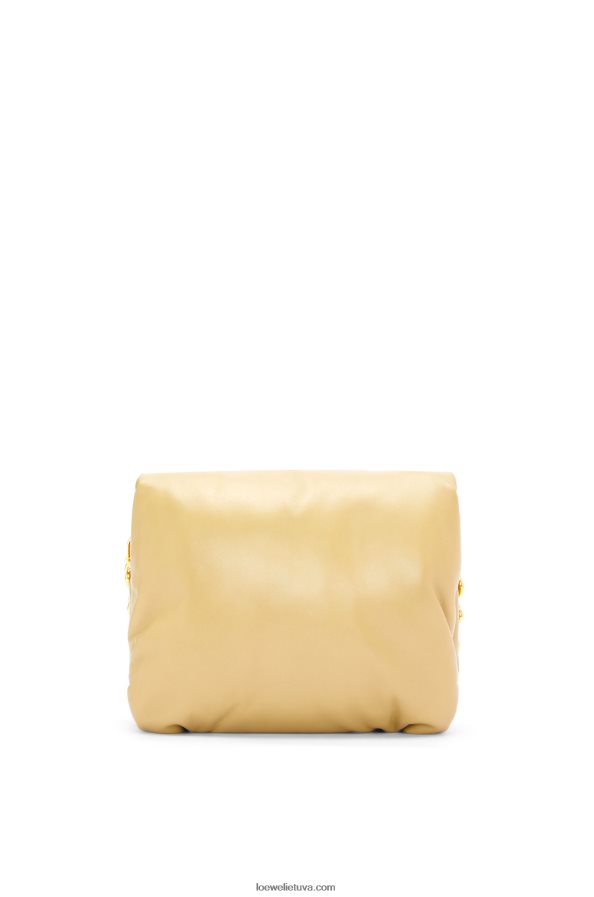 Loewe moterys puffer goya krepšys iš blizgios nappa ėriuko odos sviesto BZ26XN380