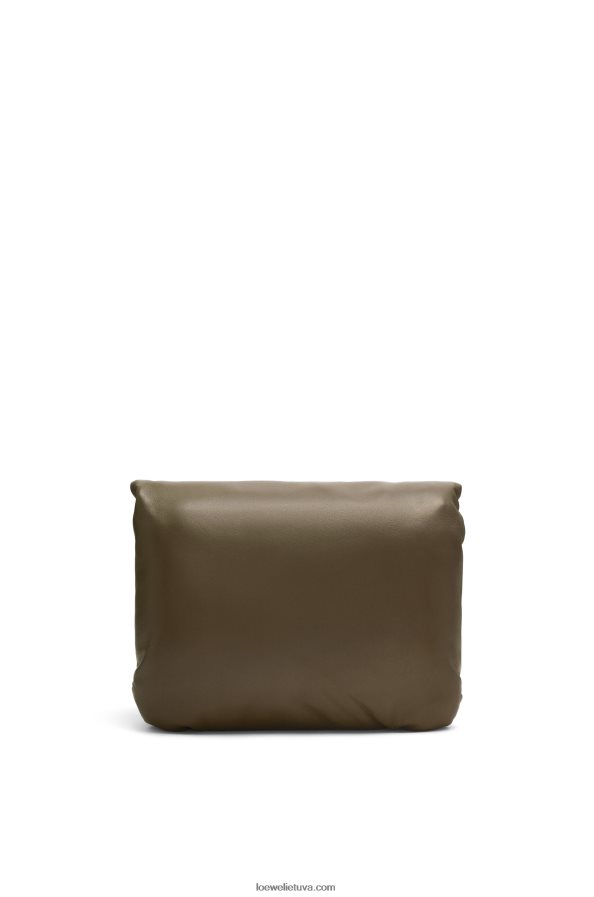 Loewe moterys puffer goya krepšys iš blizgios nappa ėriuko odos tamsiai chaki žalia BZ26XN465