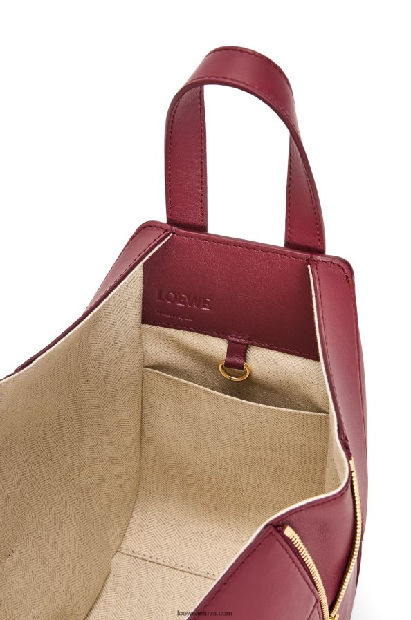 Loewe moterys hamakas kompaktiškas krepšys iš klasikinės blauzdos odos Laukinė Uoga BZ26XN340
