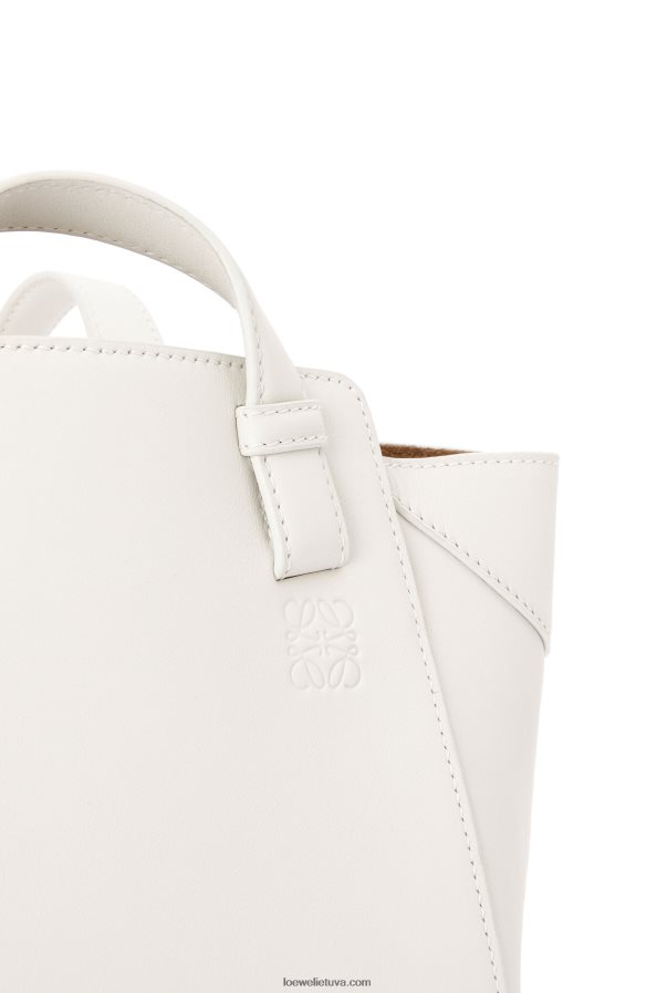 Loewe moterys hamako grynuolio krepšys iš Nappa veršiuko odos minkšta balta BZ26XN499