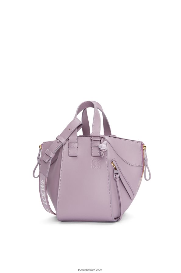 Loewe moterys kompaktiškas hamakas iš satino blauzdos odos blyškus baklažanų glajus BZ26XN312