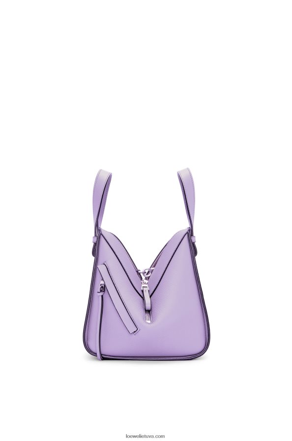 Loewe moterys kompaktiškas hamako krepšys iš minkštos grūdėtos blauzdos odos šviesiai violetinė BZ26XN406