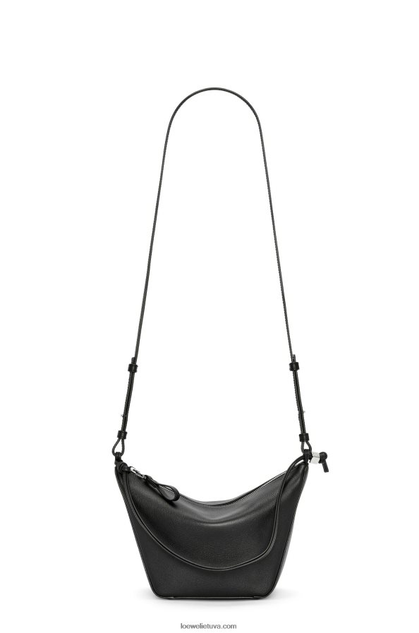 Loewe moterys mini hamakas valkata krepšys iš klasikinės blauzdos odos juodas BZ26XN329