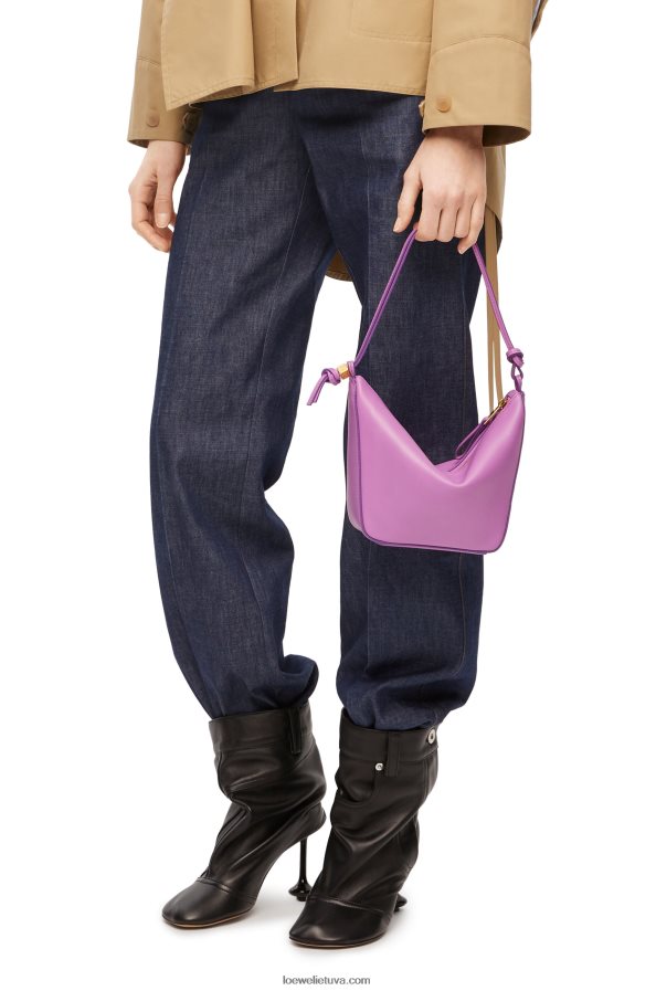Loewe moterys mini hamakas valkata krepšys iš klasikinės blauzdos odos uolų rožė BZ26XN332