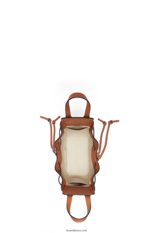 Loewe moterys mini hamako virvelė iš klasikinės blauzdos odos įdegis BZ26XN242