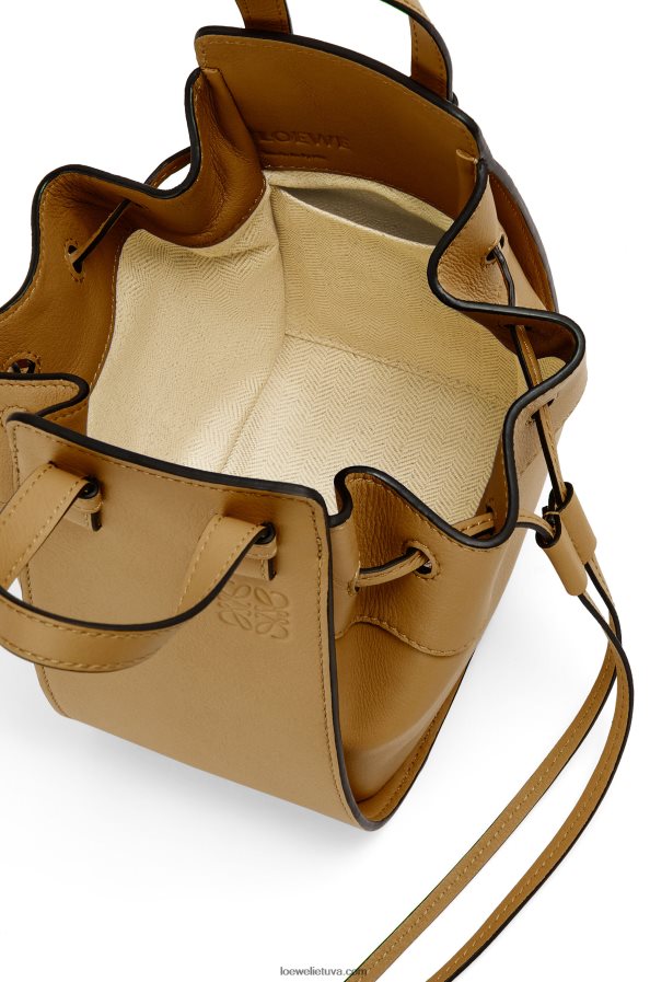 Loewe moterys mini hamako virvelė iš klasikinės blauzdos odos ochros žalia BZ26XN243