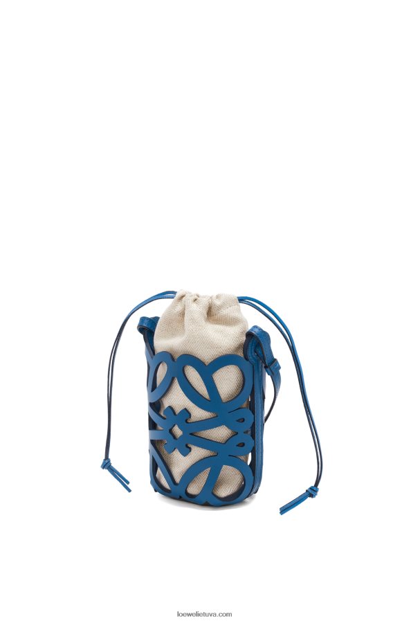 Loewe moterys anagramos iškirpta kišenė iš klasikinės blauzdos ir drobės universitetinė mėlyna BZ26XN225
