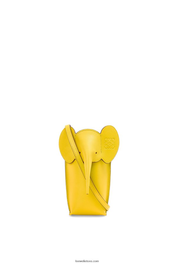 Loewe moterys dramblio kišenė iš klasikinės blauzdos odos geltona BZ26XN605