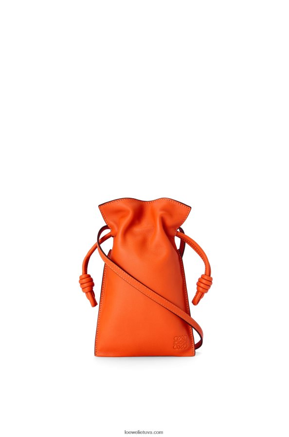 Loewe moterys flamenko kišenė iš napos blauzdos odos oranžinė BZ26XN599