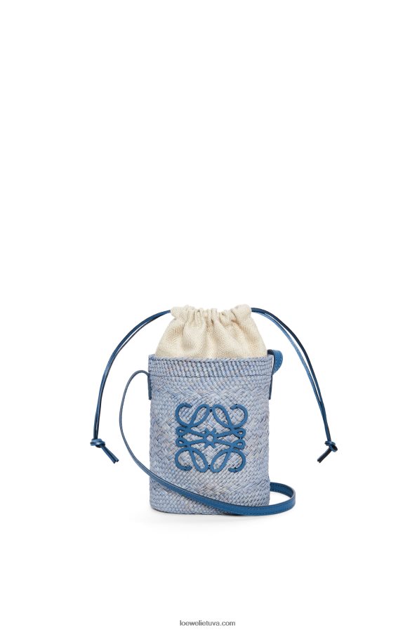 Loewe moterys kvadratinė kišenė iš irakos delno ir blauzdos odos džinsinio mėlynumo BZ26XN318