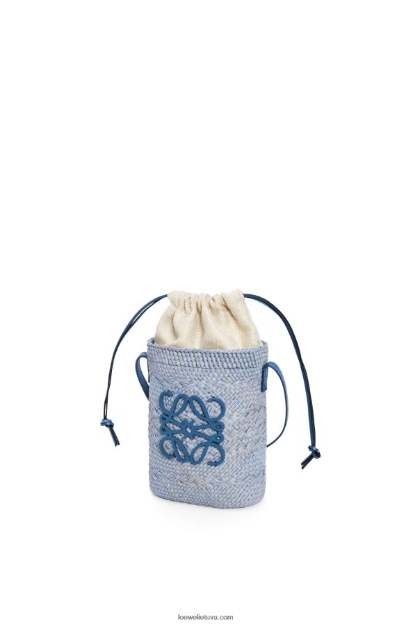 Loewe moterys kvadratinė kišenė iš irakos delno ir blauzdos odos džinsinio mėlynumo BZ26XN318