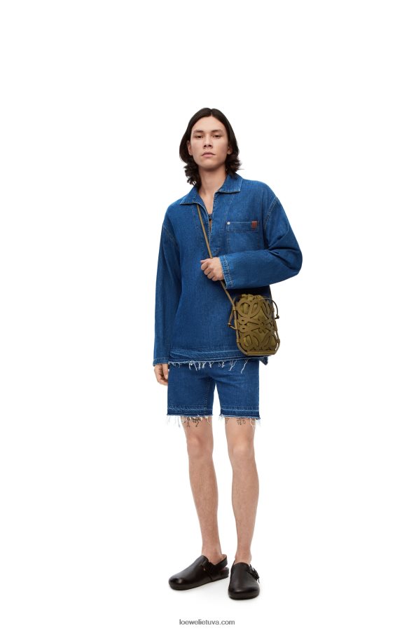 Loewe moterys Anagramos iškirptas kryžminis korpusas iš klasikinės blauzdos ir drobės alyvuogių BZ26XN226