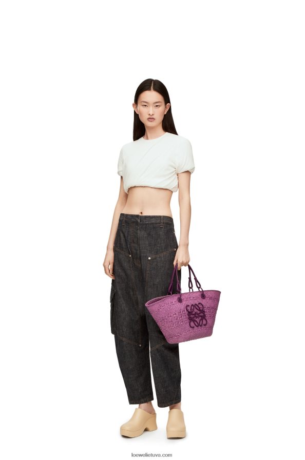 Loewe moterys anagramos krepšelis iš irakos delno ir veršio odos violetinė BZ26XN83