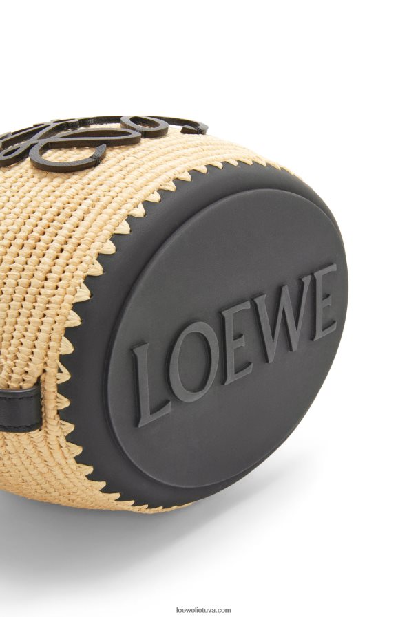 Loewe moterys avilio maišelis iš rafijos ir gumos natūralus/juodas BZ26XN44