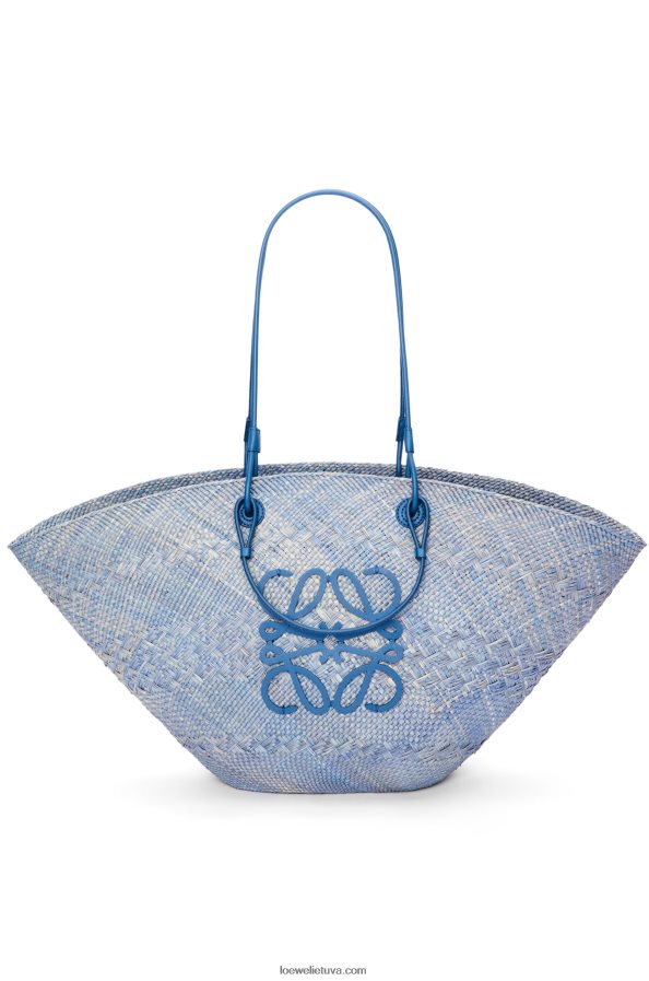 Loewe moterys didelis anagraminis krepšelis iš irakos delno ir veršio odos džinsinio mėlynumo BZ26XN2