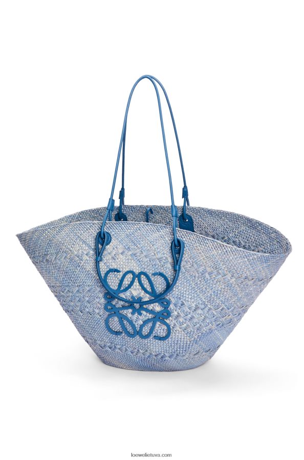 Loewe moterys didelis anagraminis krepšelis iš irakos delno ir veršio odos džinsinio mėlynumo BZ26XN2