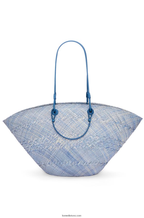 Loewe moterys didelis anagraminis krepšelis iš irakos delno ir veršio odos džinsinio mėlynumo BZ26XN2