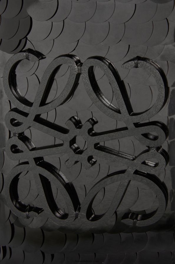 Loewe moterys mažas anagramų krepšelis iš blizgančio irakos delno ir veršio odos juodas BZ26XN71