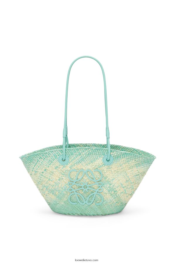 Loewe moterys mažas anagraminis krepšelis iš irakos delno ir veršio odos šviežių mėtų BZ26XN110
