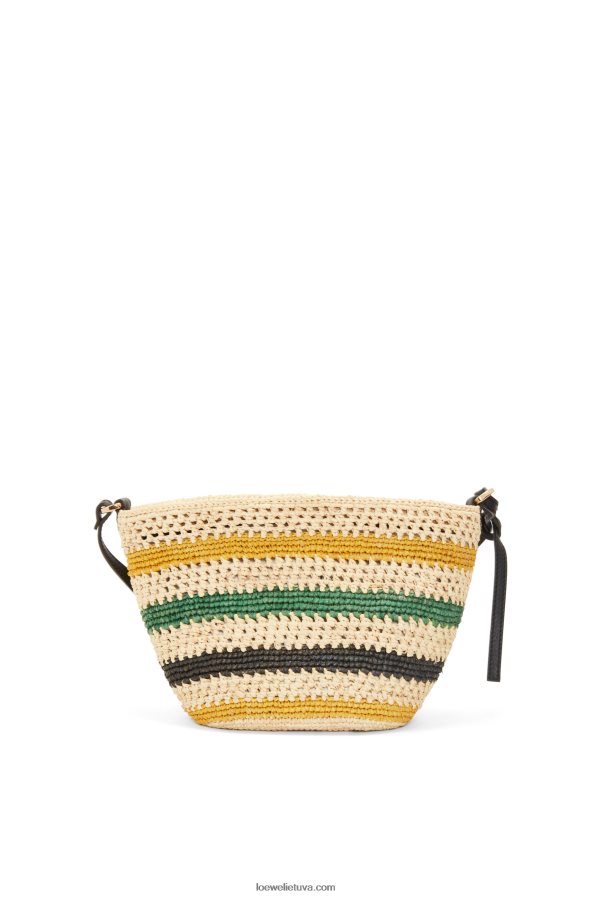 Loewe moterys pochette iš dryžuotos rafijos ir veršiuko odos natūralus/daugiaspalvis BZ26XN25
