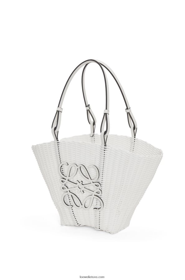 Loewe moterys undinėlės krepšelis iš plastiko ir veršiuko odos baltas BZ26XN59