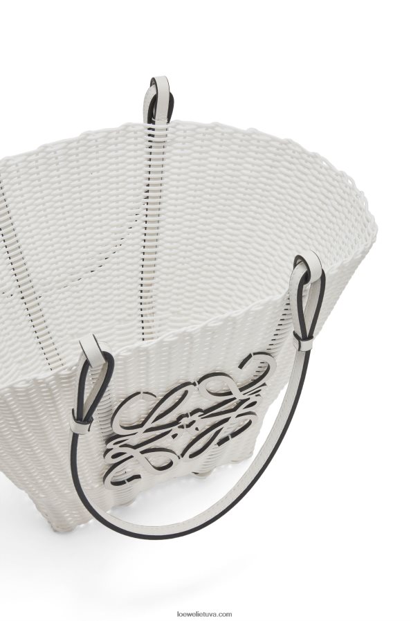 Loewe moterys undinėlės krepšelis iš plastiko ir veršiuko odos baltas BZ26XN59