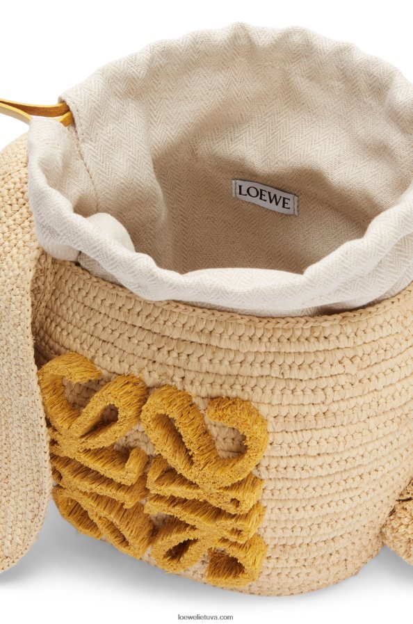 Loewe moterys zuikio kibiras iš rafijos ir veršiuko odos natūralus BZ26XN98