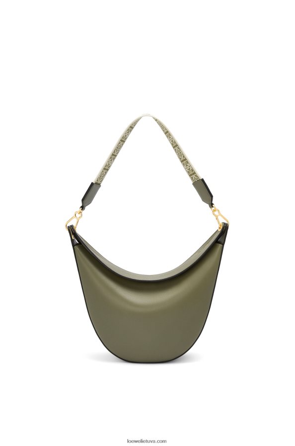 Loewe moterys luna krepšys iš satino veršio odos ir žakardo avokado žalia BZ26XN511