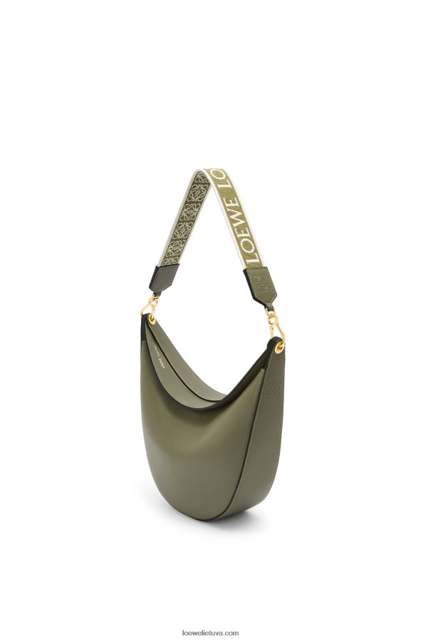 Loewe moterys luna krepšys iš satino veršio odos ir žakardo avokado žalia BZ26XN511