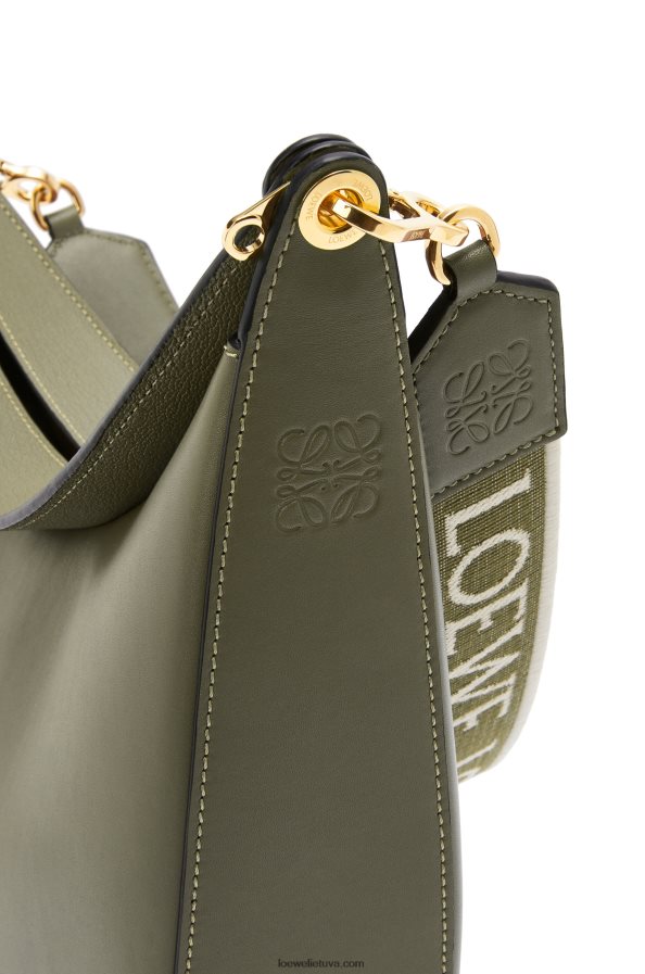 Loewe moterys luna krepšys iš satino veršio odos ir žakardo avokado žalia BZ26XN511