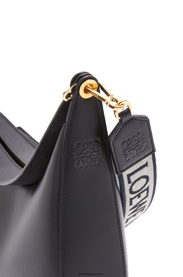 Loewe moterys luna krepšys iš satino veršio odos ir žakardo juodas BZ26XN521
