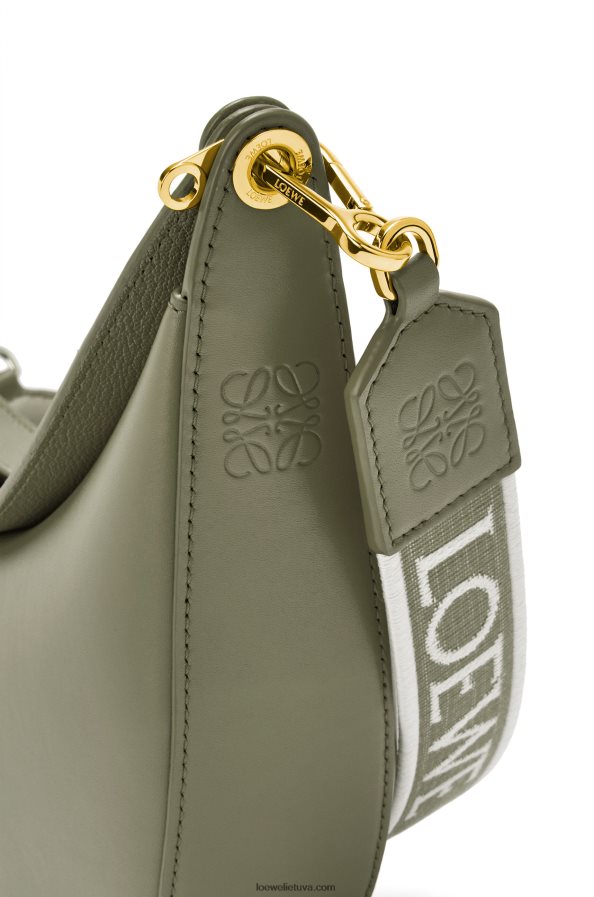 Loewe moterys mažas luna krepšys iš satino veršio odos ir žakardo avokado žalia BZ26XN474