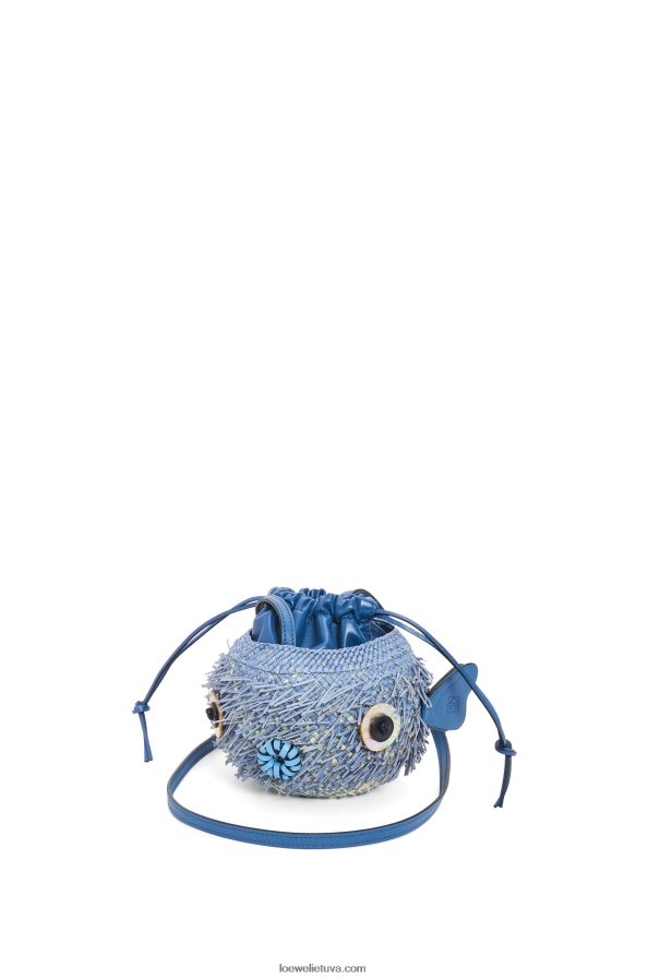 Loewe moterys Blowfish maišelis iš irakos delno ir veršio odos džinsinio mėlynumo BZ26XN222