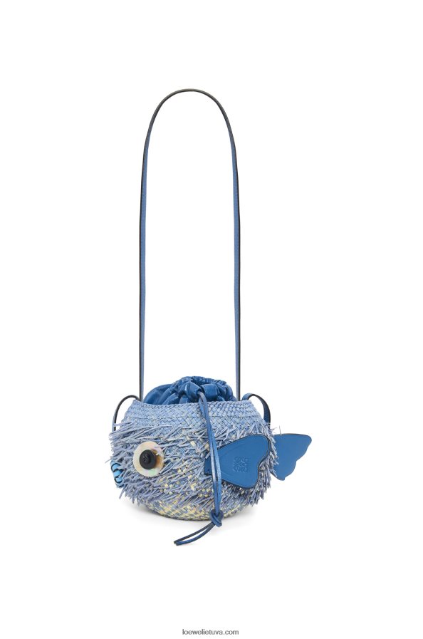 Loewe moterys Blowfish maišelis iš irakos delno ir veršio odos džinsinio mėlynumo BZ26XN222