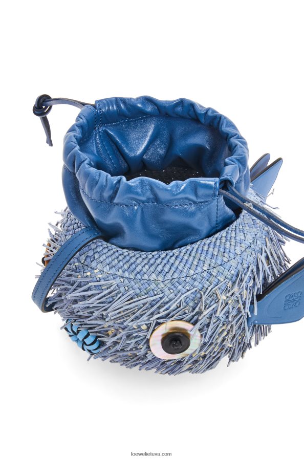 Loewe moterys Blowfish maišelis iš irakos delno ir veršio odos džinsinio mėlynumo BZ26XN222