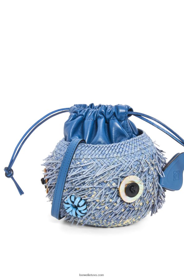 Loewe moterys Blowfish maišelis iš irakos delno ir veršio odos džinsinio mėlynumo BZ26XN222