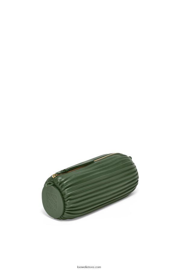 Loewe moterys apyrankės kišenė iš klostuoto nappa vintažinė chaki BZ26XN609