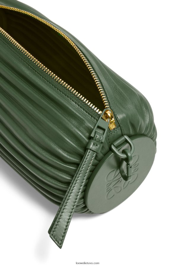 Loewe moterys apyrankės kišenė iš klostuoto nappa vintažinė chaki BZ26XN609