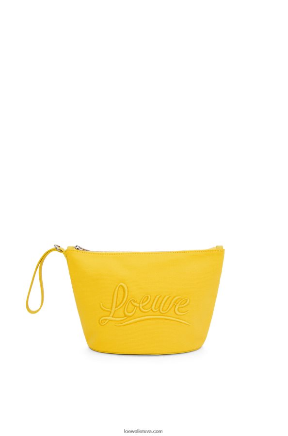 Loewe moterys kosmetinis maišelis iš drobės ir blauzdos odos geltona BZ26XN593