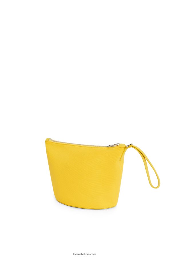 Loewe moterys kosmetinis maišelis iš drobės ir blauzdos odos geltona BZ26XN593