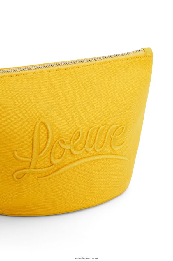 Loewe moterys kosmetinis maišelis iš drobės ir blauzdos odos geltona BZ26XN593