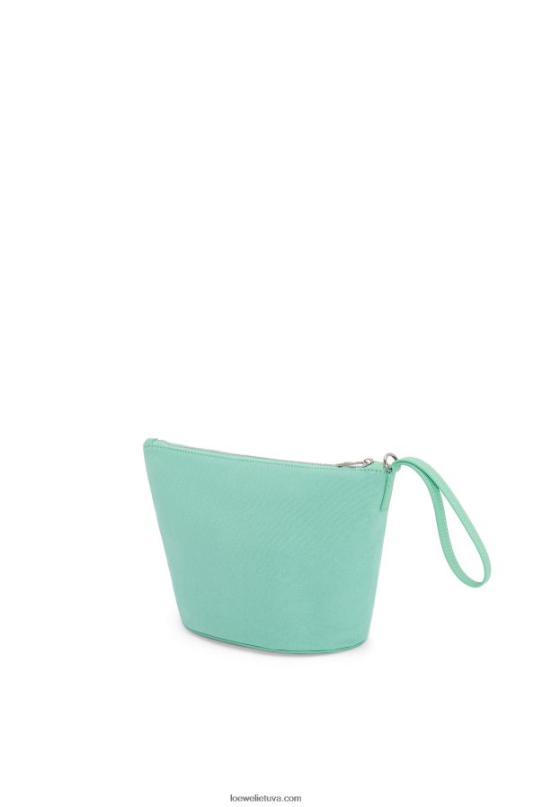 Loewe moterys kosmetinis maišelis iš drobės ir blauzdos odos šviežių mėtų BZ26XN592