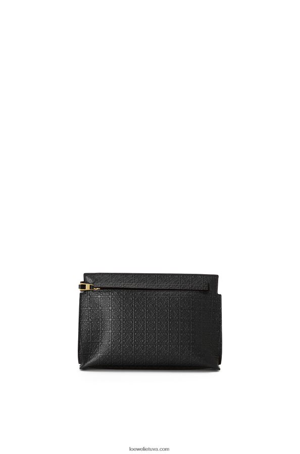 Loewe moterys mini kartotinis maišelis iš reljefinės šilkinės veršio odos juodas BZ26XN610