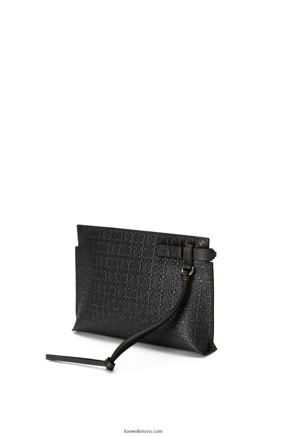 Loewe moterys mini kartotinis maišelis iš reljefinės šilkinės veršio odos juodas BZ26XN610