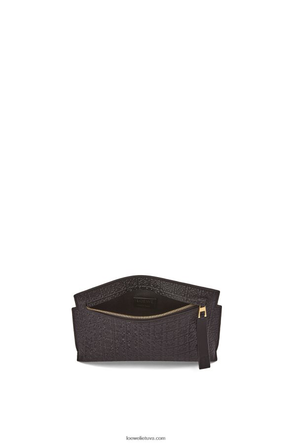 Loewe moterys mini kartotinis maišelis iš reljefinės šilkinės veršio odos juodas BZ26XN610