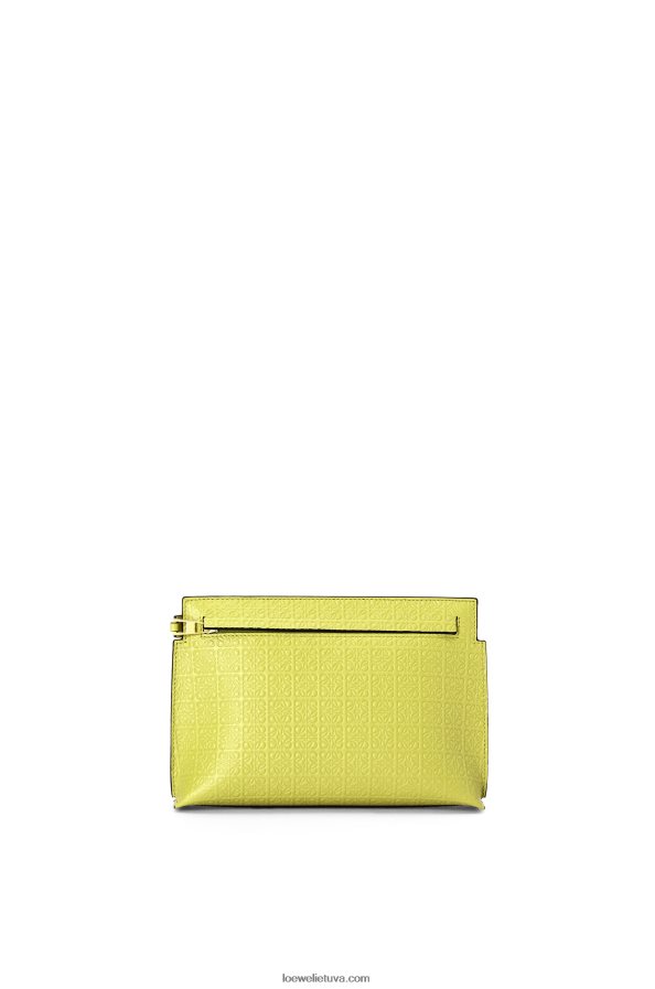 Loewe moterys mini kartotinis maišelis iš reljefinės šilkinės veršio odos kalkių geltonumo BZ26XN556