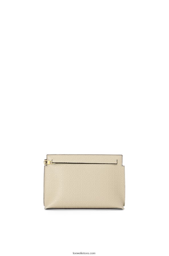 Loewe moterys mini kartotinis maišelis iš reljefinės šilkinės veršio odos šviesios avižos BZ26XN611