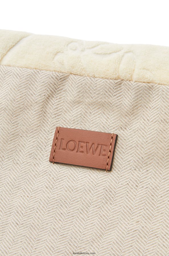 Loewe moterys sutraukiamas maišelis medvilniniame rankšluosčiu ekru BZ26XN583
